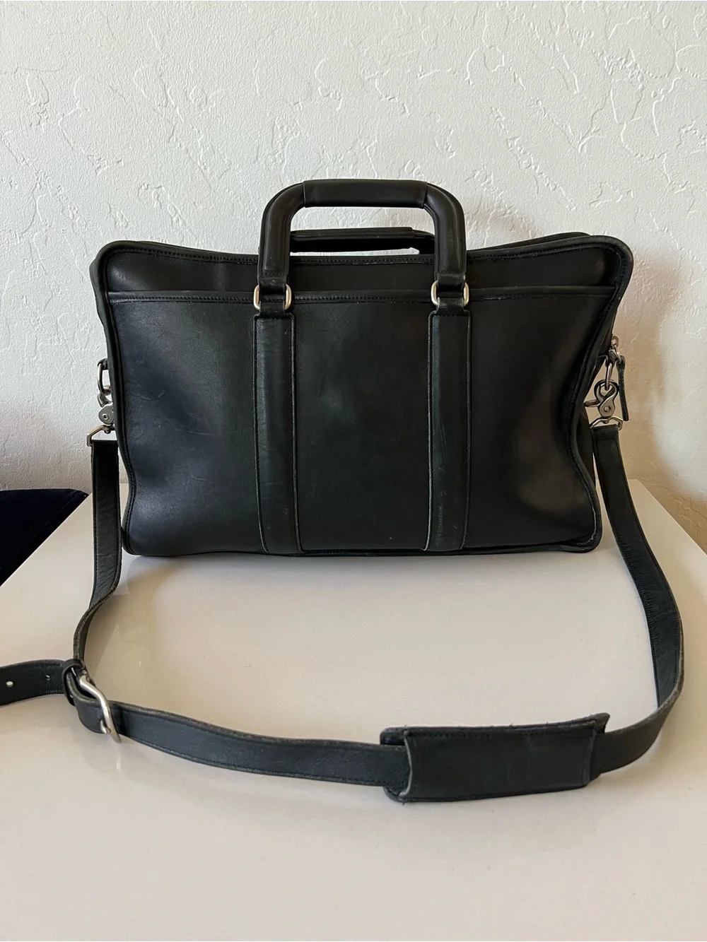 Coach Vintage Bonnie Cashin Black Leather Briefcase Laptop bag 1990